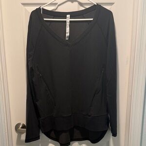 lululemon athletica Black V-Neck Sweatshirt